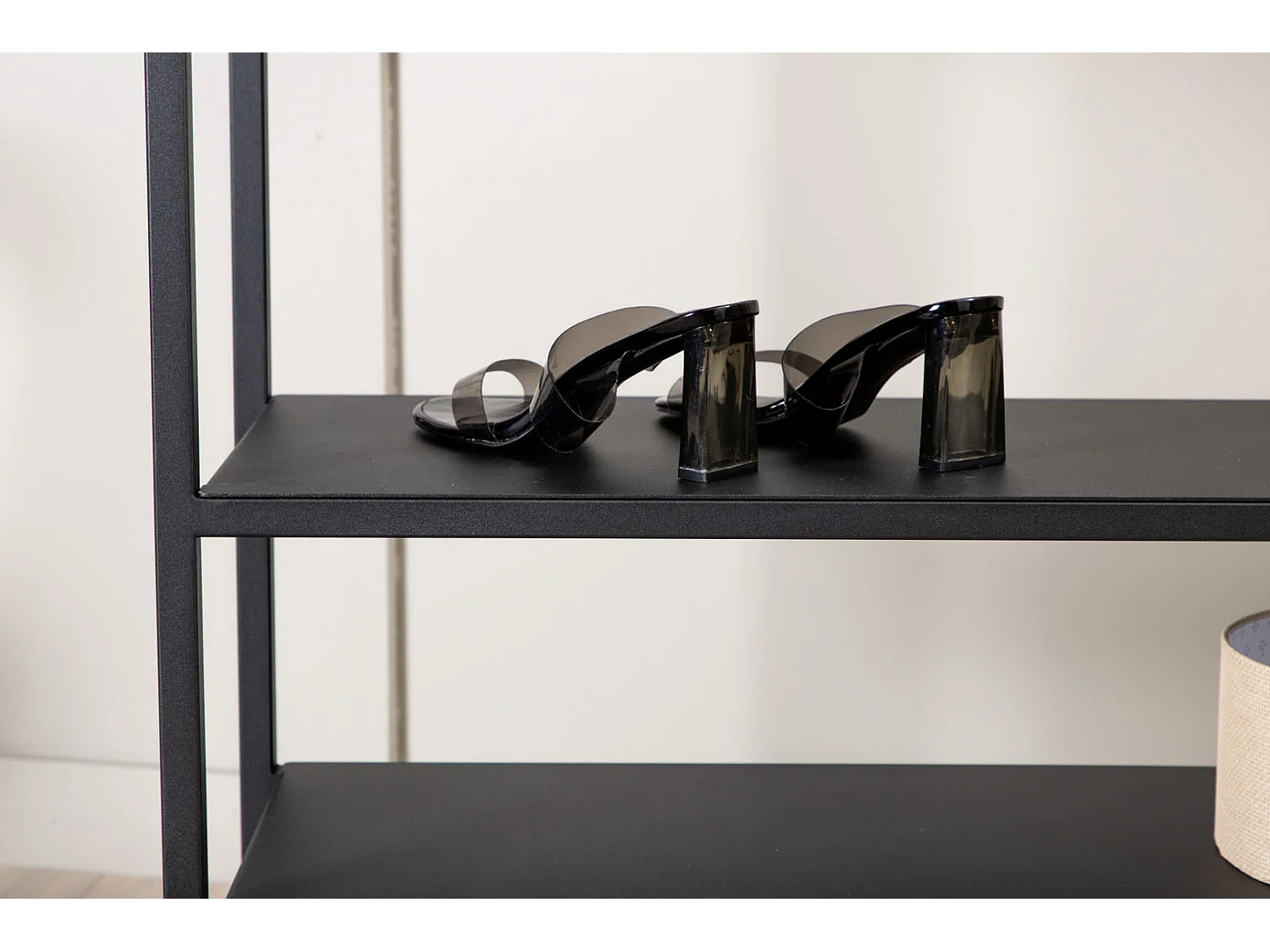 Penderie Avec Miroir & Étagères "Classe" 200cm Noir