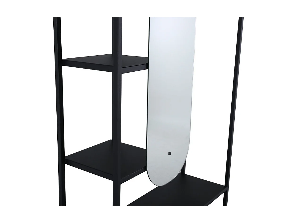 Classe garderobe opstelling 6 planken, 1 spiegel zwart.