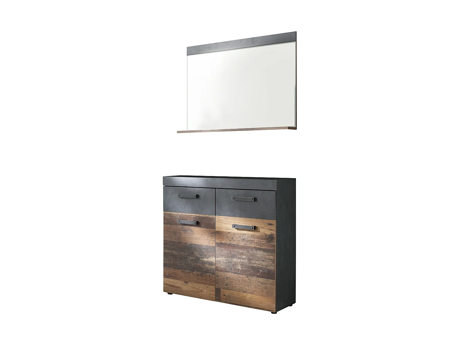 Irwin Agencement d'armoire F, style gris Matera, look vieux bois.