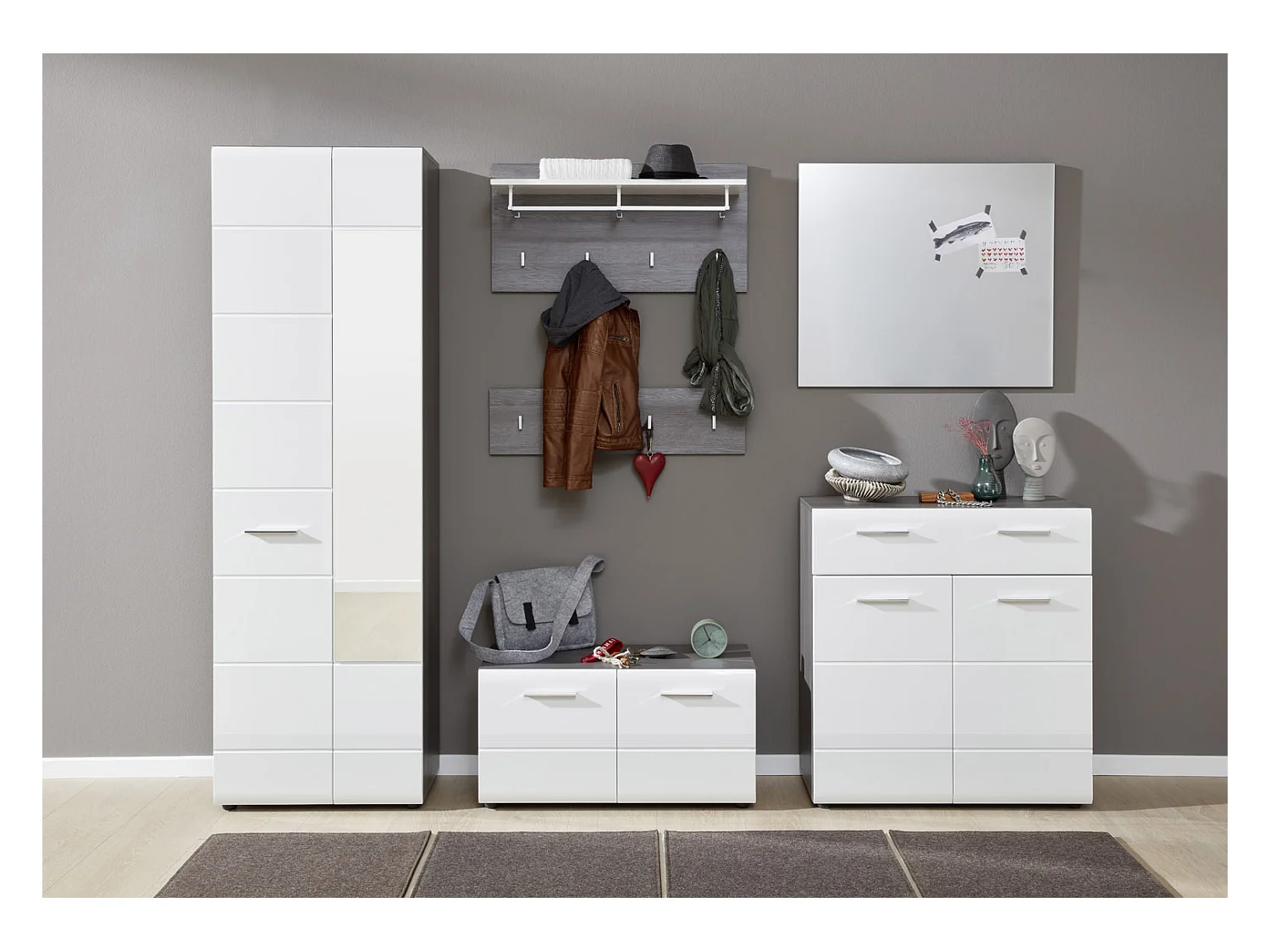 LineGD kapstok rookzilver, wit.