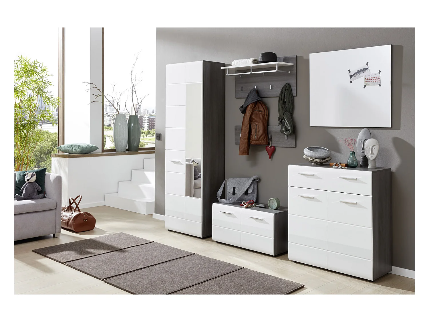 LineGD kapstok rookzilver, wit.