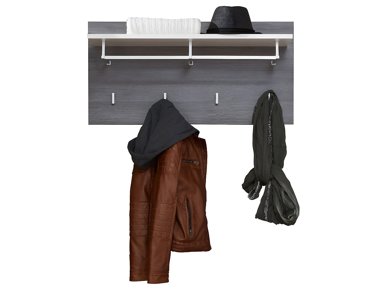 LineGD Panneau de vestiaire, argent fumé, blanc.