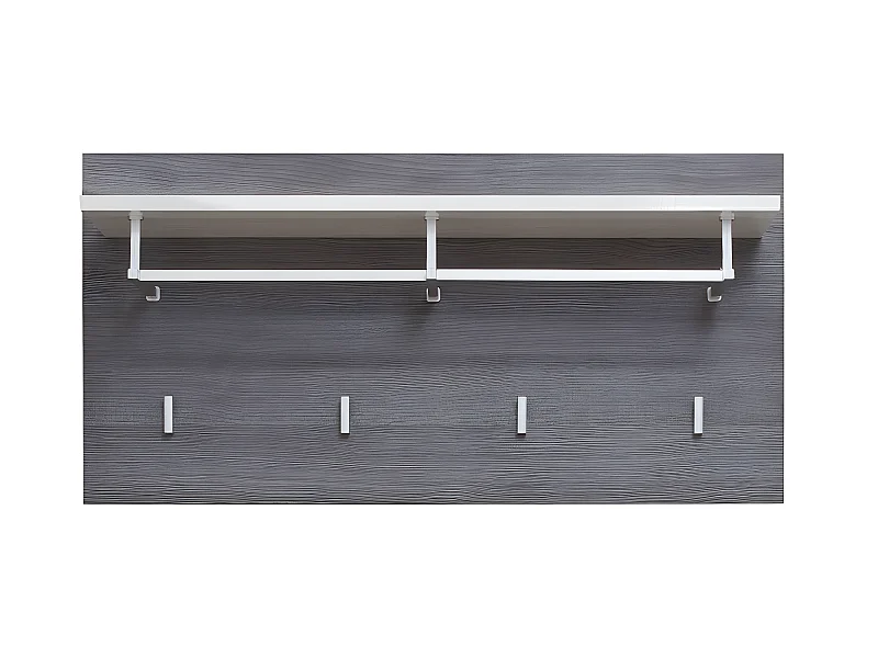 LineGD Garderobe Paneel rauchsilber, weiß.