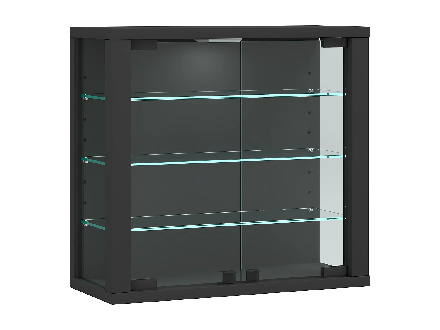 Caixa de exposição de vidro VCM pendurada | Vitrine de vidro com vidro de segurança ESG | Dimensões: A. 40 x L. 43 x P. 18 cm | Vitrosa S (antracite)