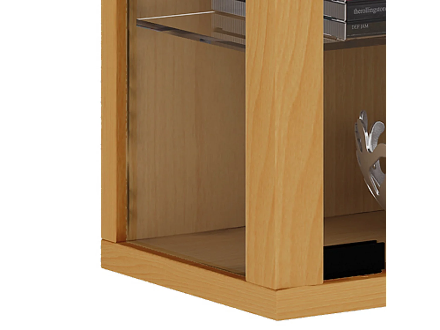 Vitrosa Mini Vitrine murale avec 2 portes vitrées, éclairage inclus, imitation hêtre léger.