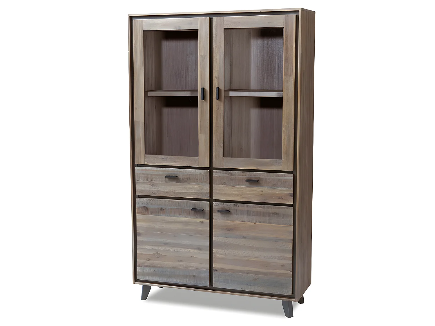 Marla buffetkast met 4 deuren en 2 lades acaciahout bruin-grijs.