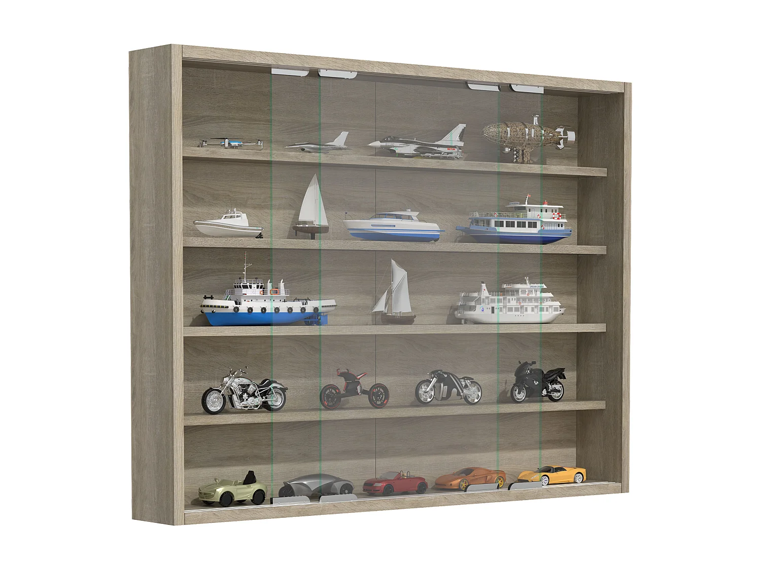 Wall display cabinet Agisa Sonoma Oak H. 60 x W. 77 x D. 10 cm