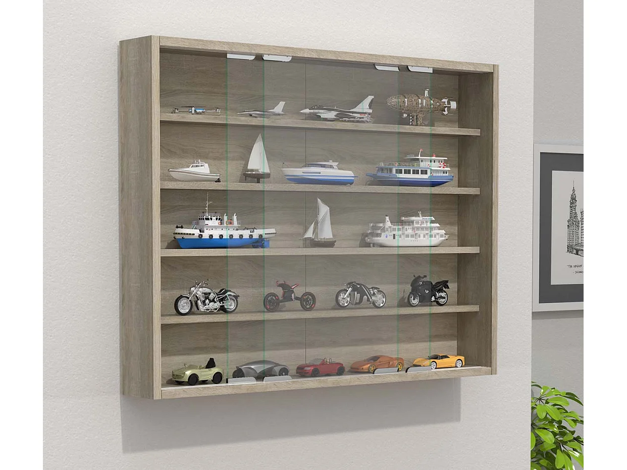 Wall display cabinet Agisa Sonoma Oak H. 60 x W. 77 x D. 10 cm