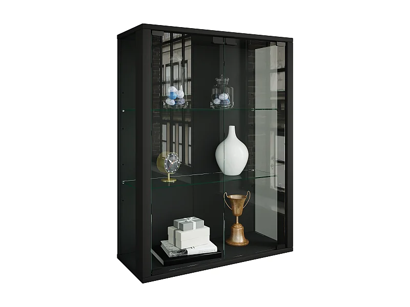 Wall display cabinet Udina Black H. 80 x W. 60 x D. 25 cm