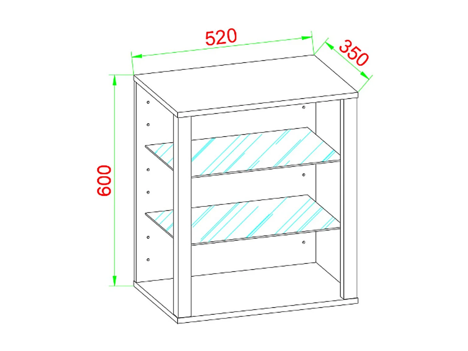 Standing cabinet Glasol Anthracite H. 60 x W. 52 x D. 35 cm