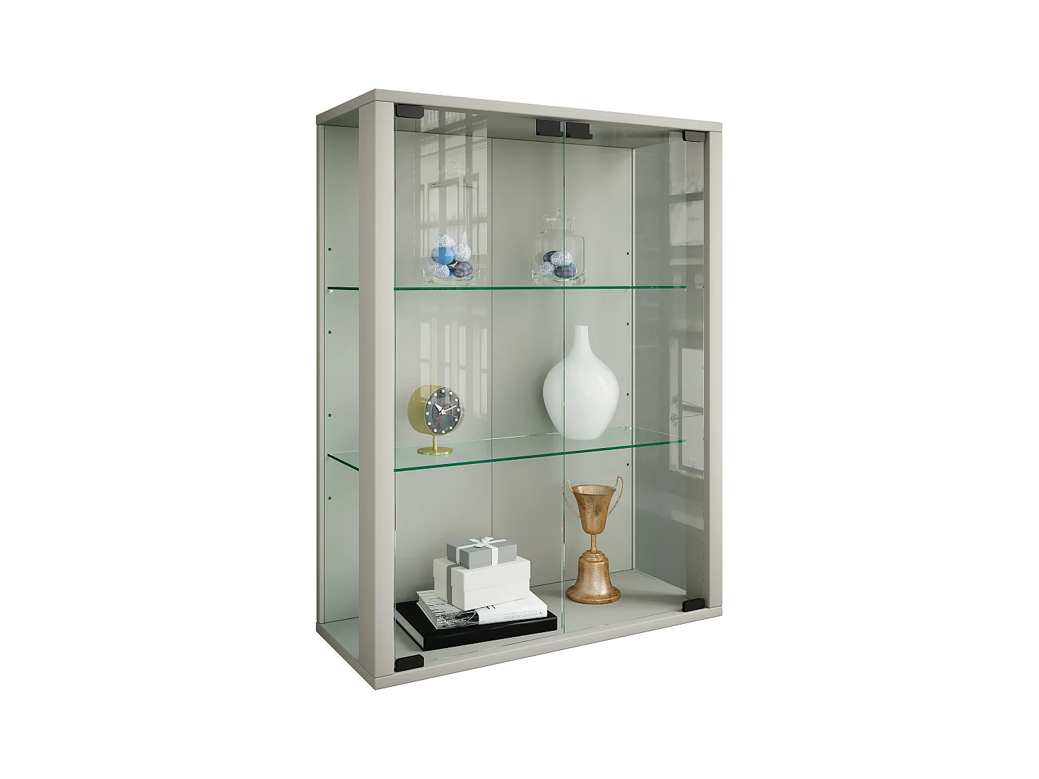 Wall display cabinet Udina Silver H. 80 x W. 60 x D. 25 cm
