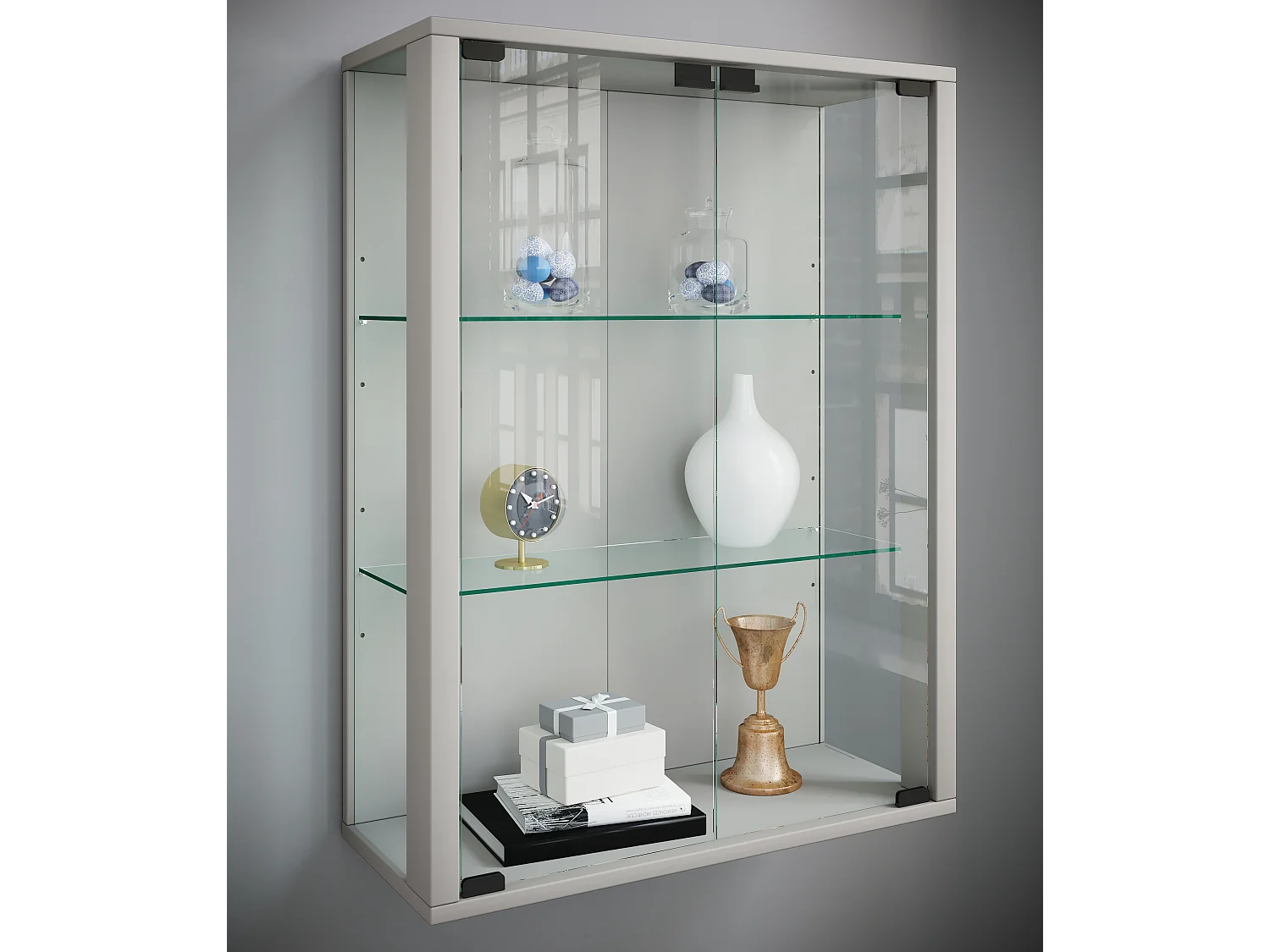 Wandvertoning kast hangkast glas Udina