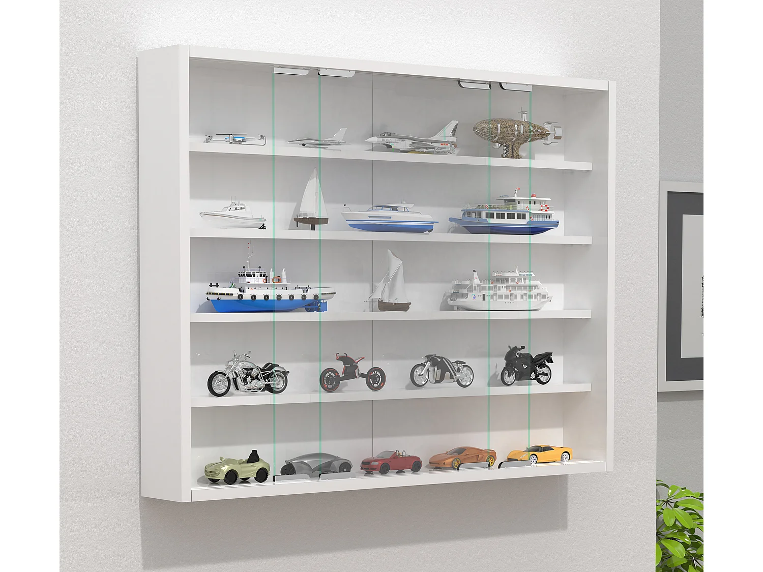 Wall display cabinet Agisa White H. 60 x W. 77 x D. 10 cm