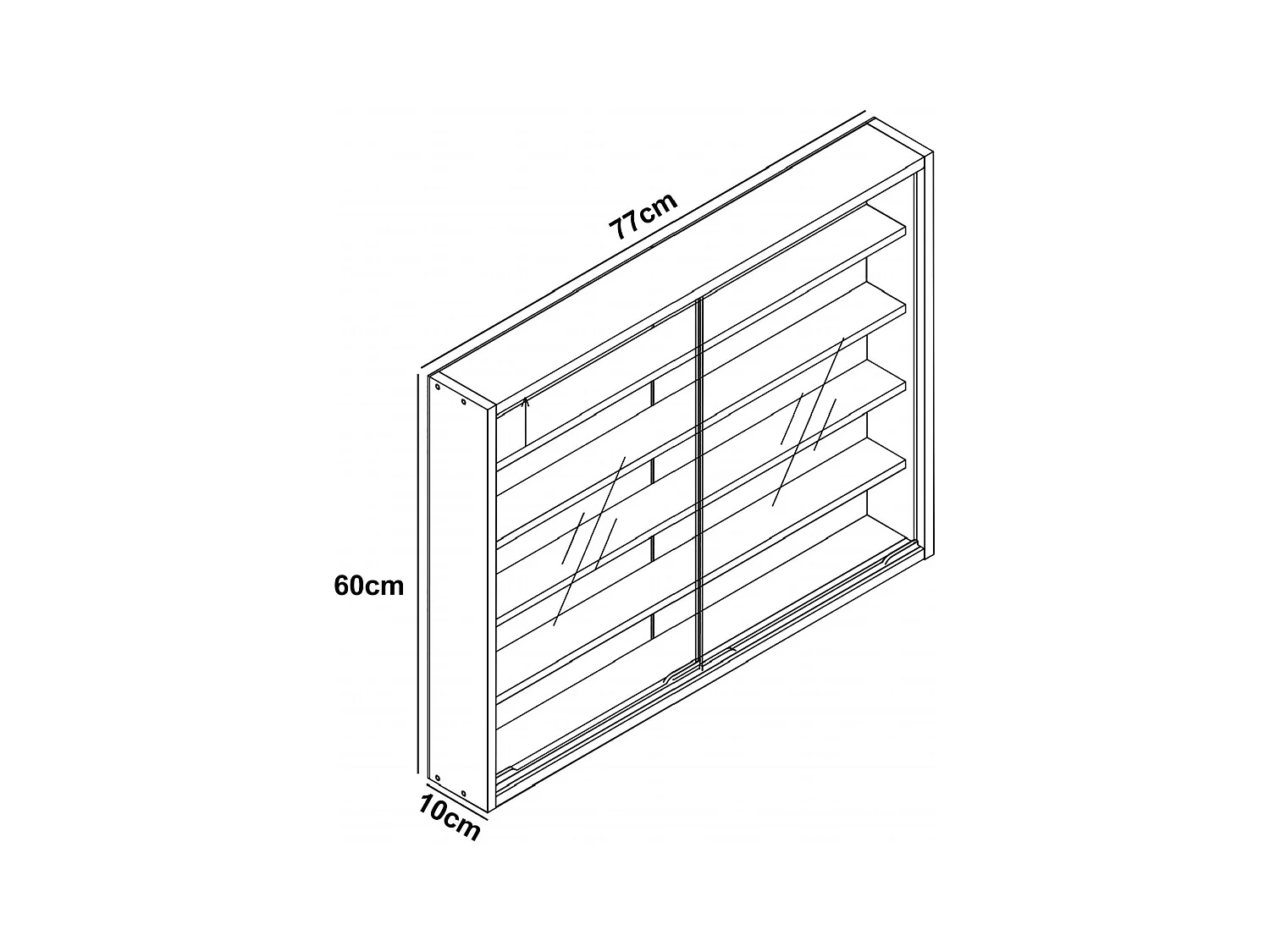 Wall display cabinet Agisa White H. 60 x W. 77 x D. 10 cm