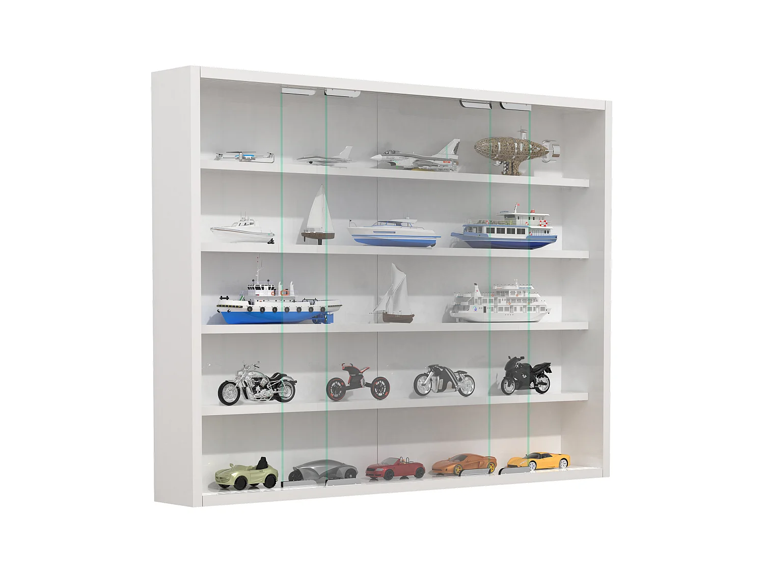 Wall display cabinet Agisa White H. 60 x W. 77 x D. 10 cm