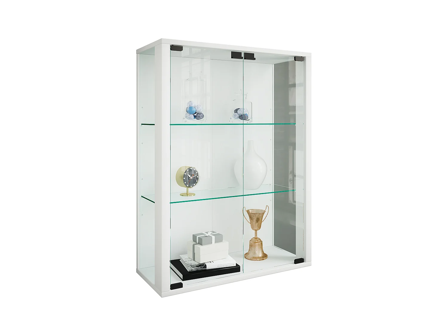 Wall display cabinet Udina White H. 80 x W. 60 x D. 25 cm