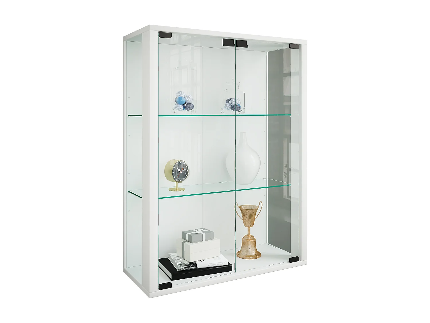 Wall display cabinet Udina White H. 80 x W. 60 x D. 25 cm