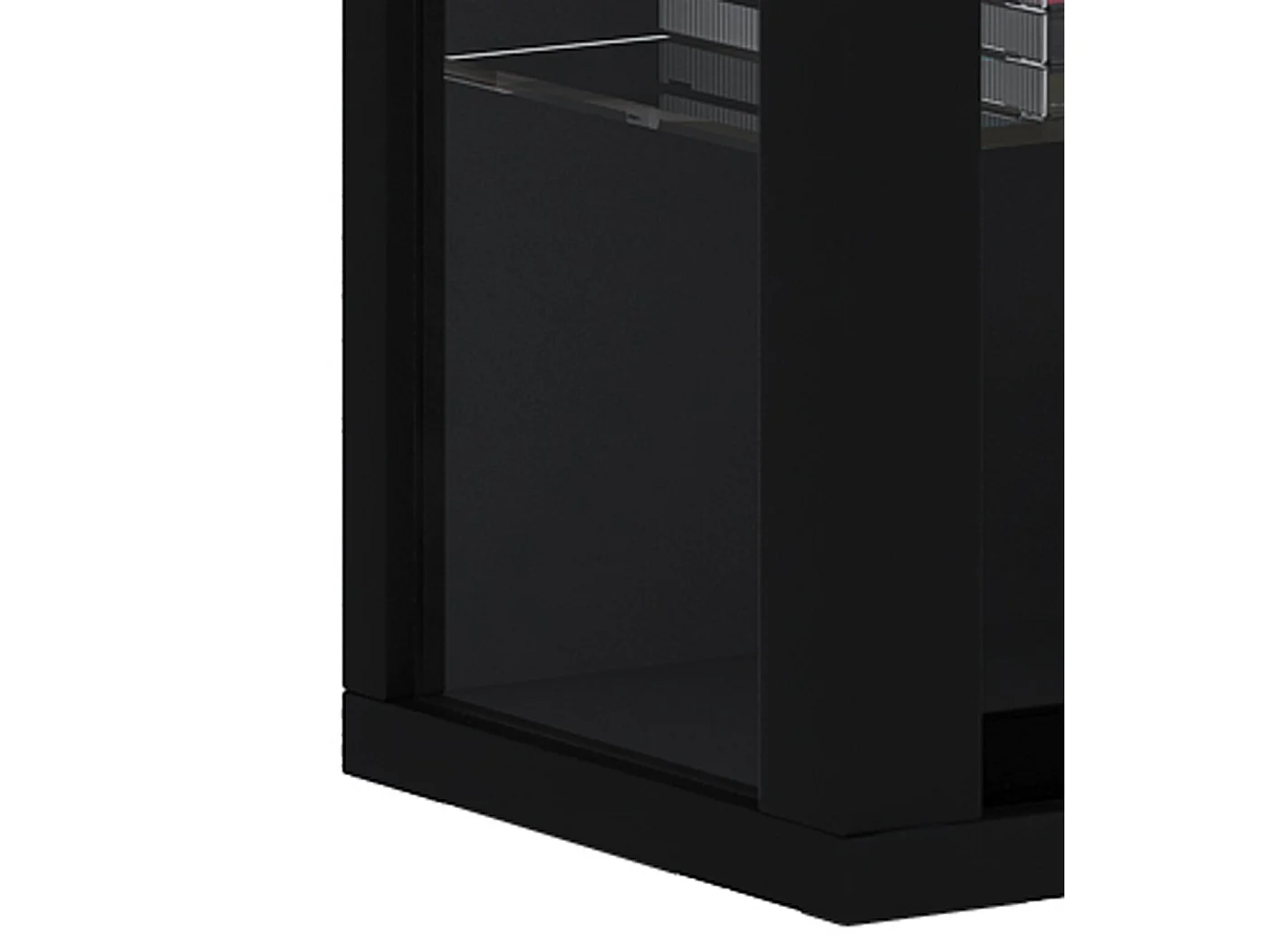 Vitrosa Mini Vitrinenschrank Wandhängend mit 2 Glastüren und 8 Glasregalen. schwarz.