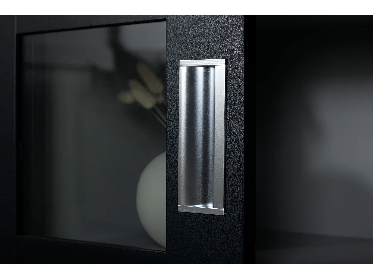 Vitrine Design 2 Portes "Lock" 120cm Noir