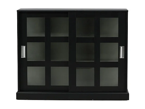 Vitrine Design 2 Portes "Lock" 120cm Noir