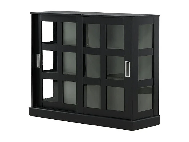 Vitrine Design 2 Portes "Lock" 120cm Noir
