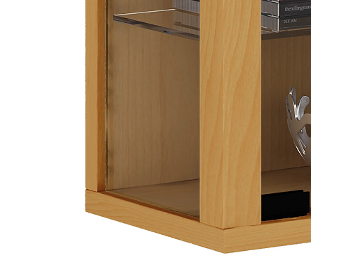 Vitrosa Mini Vitrine murale avec 2 portes vitrées, 8 tablettes en verre, imitation hêtre.