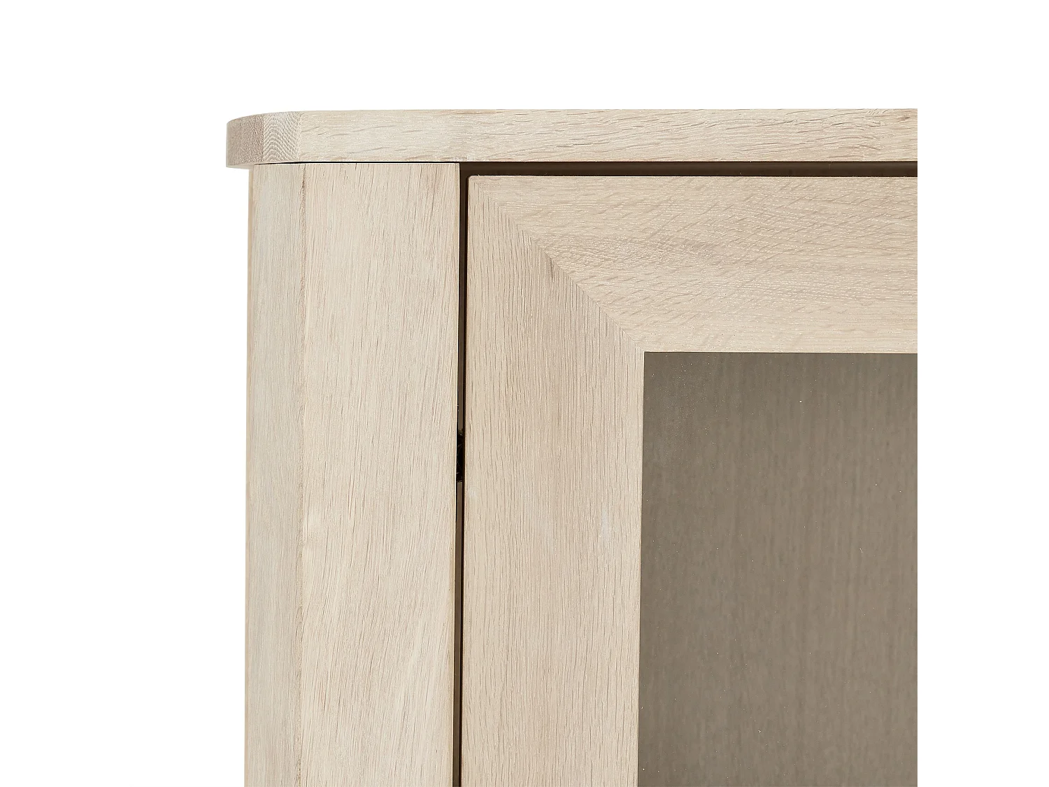 Veneto hangende vitrinekast eiken met 4 glazen deurtjes.