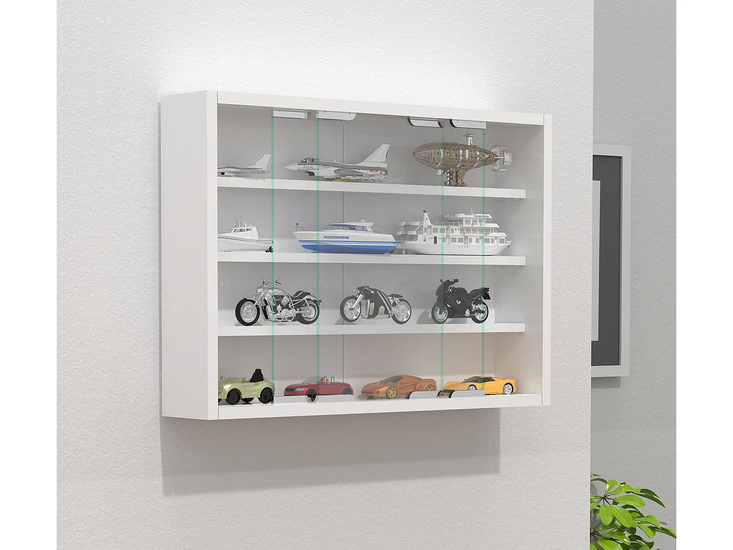 Hangende vitrinekast wanddisplay glas Agisa M