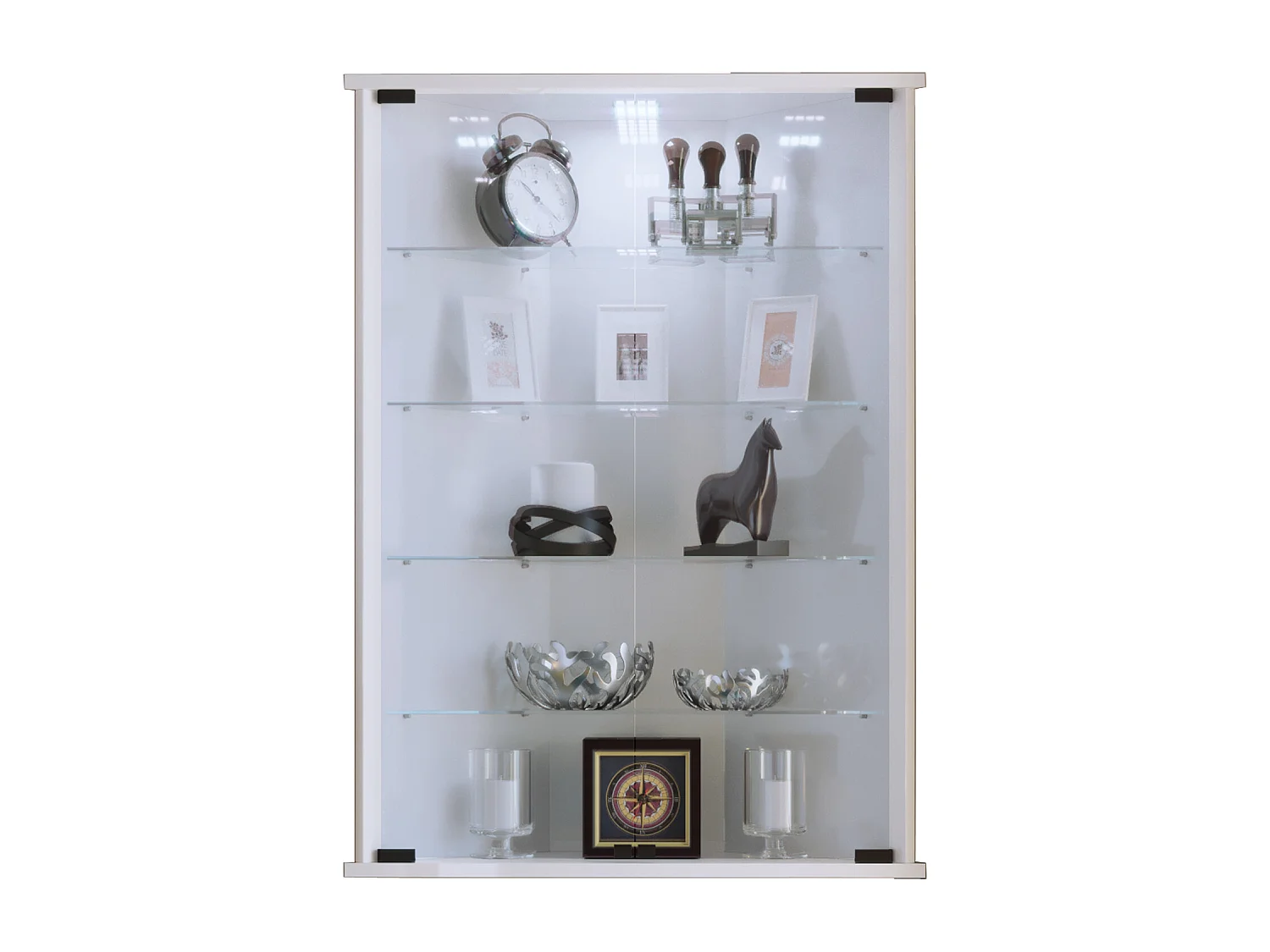 Wall display cabinet Vecko White H. 88 x W. 67 x D. 23 cm
