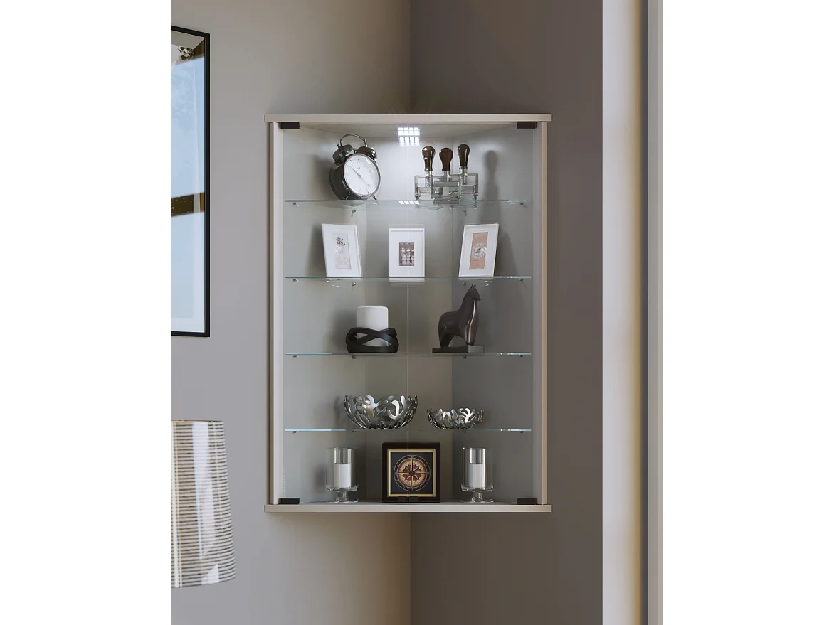 Wall display cabinet Vecko White H. 88 x W. 67 x D. 23 cm