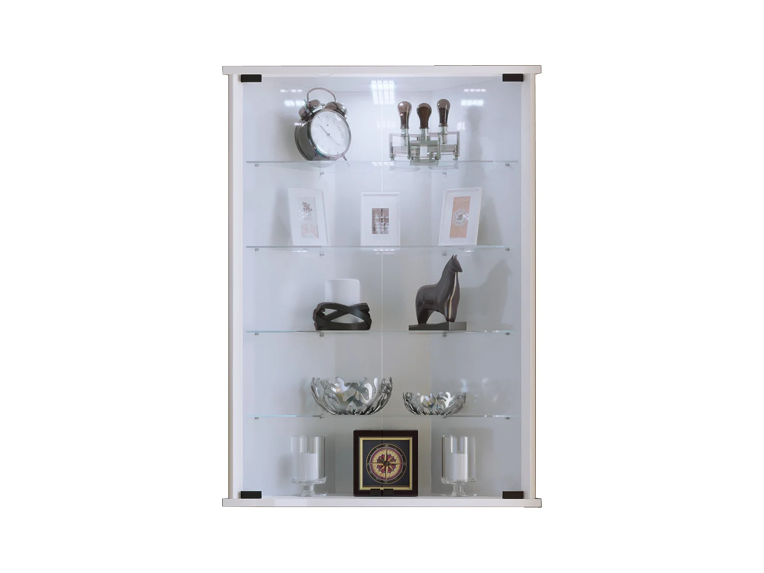 Wall display cabinet Vecko White H. 88 x W. 67 x D. 23 cm