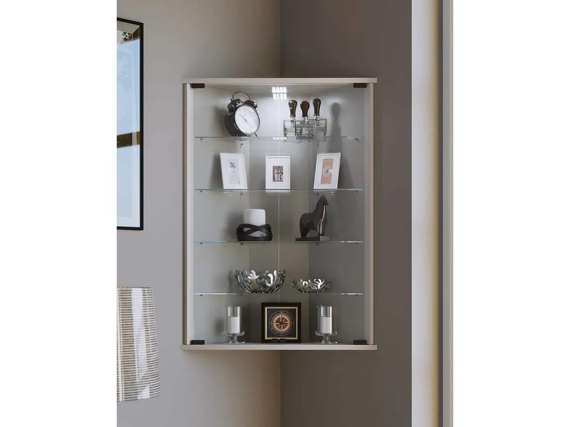 Wall display cabinet Vecko White H. 88 x W. 67 x D. 23 cm