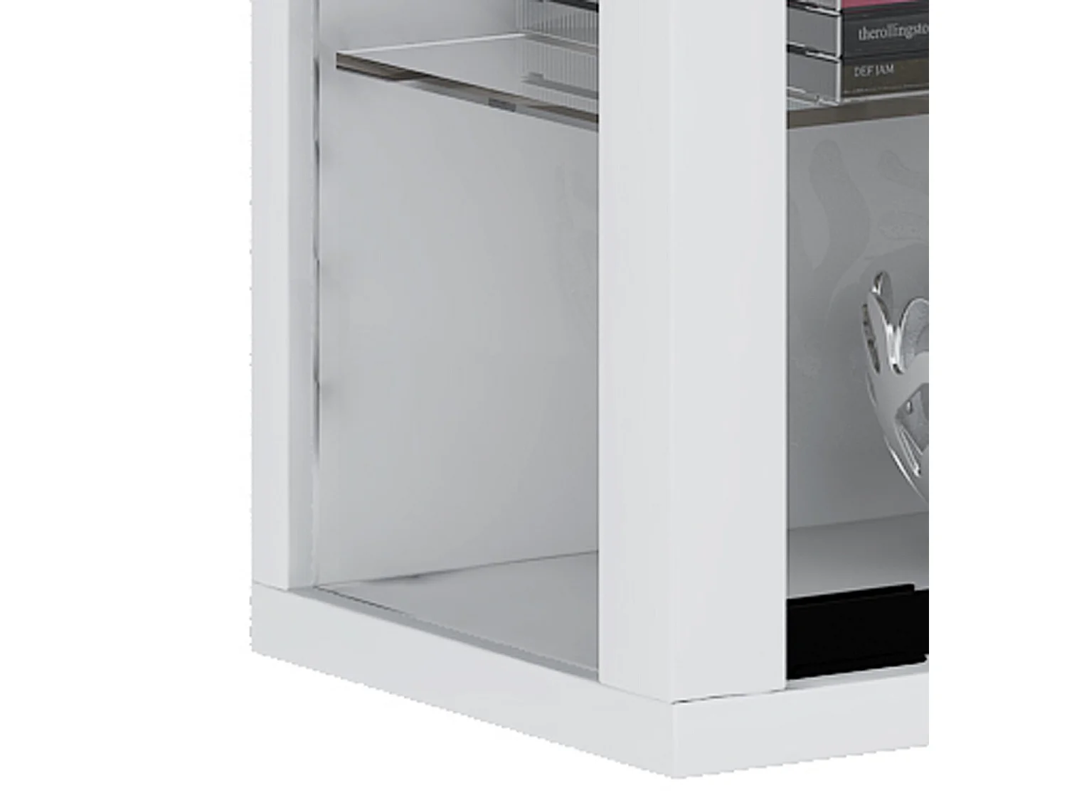 Vitrosa Mini Vitrinenschrank wandhängend mit 2 Glastüren und Licht weiß.