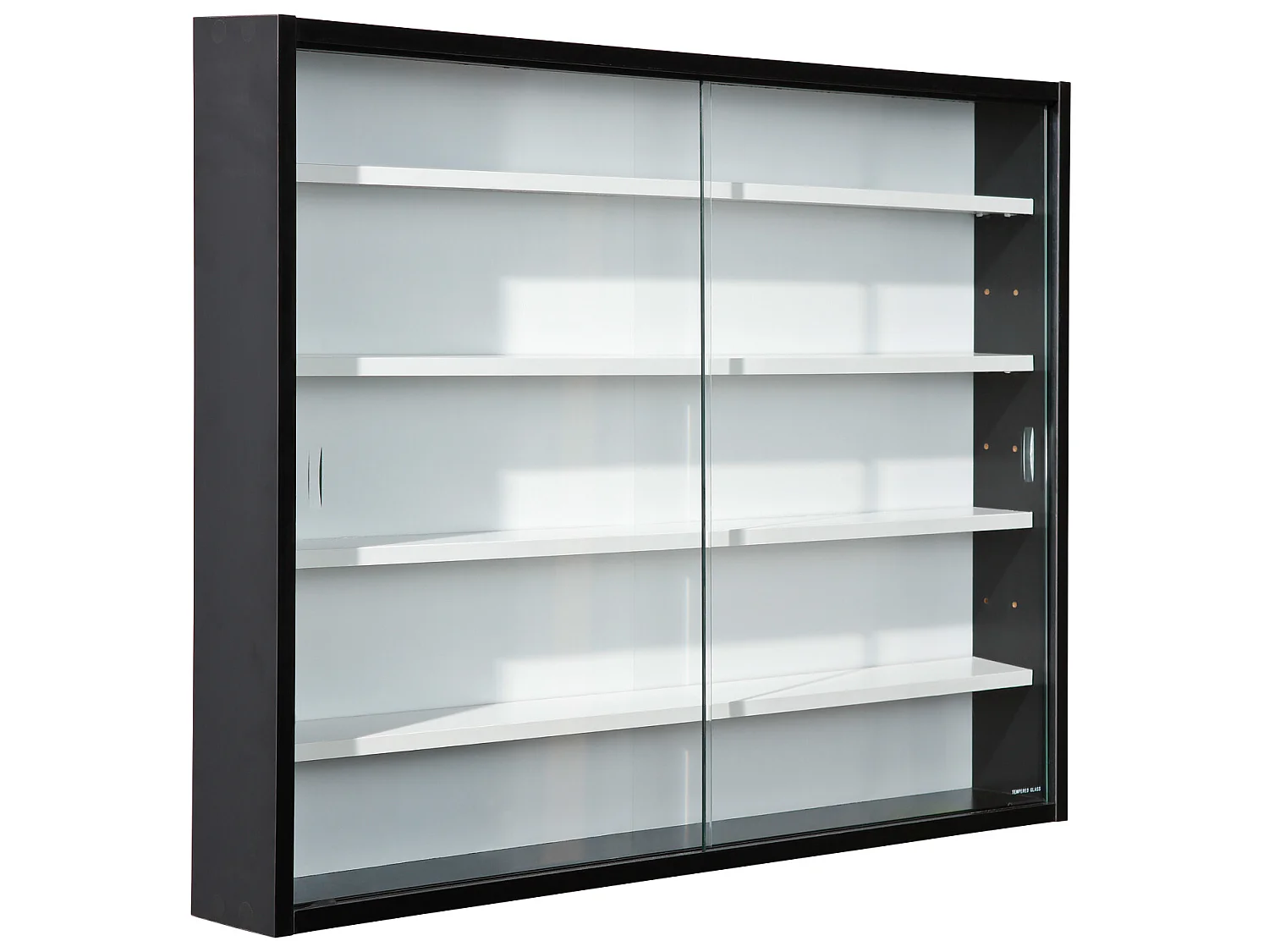 Comit Vitrine murale, 2 portes vitrées, blanc, noir.