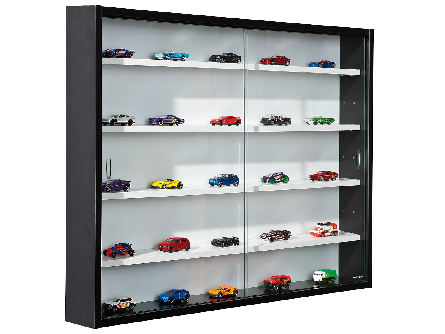 Comit Vitrine murale, 2 portes vitrées, blanc, noir.