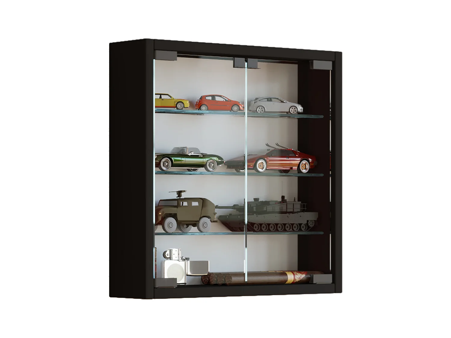 Wall display cabinet Mandosa Black H. 40 x W. 40 x D. 10 cm