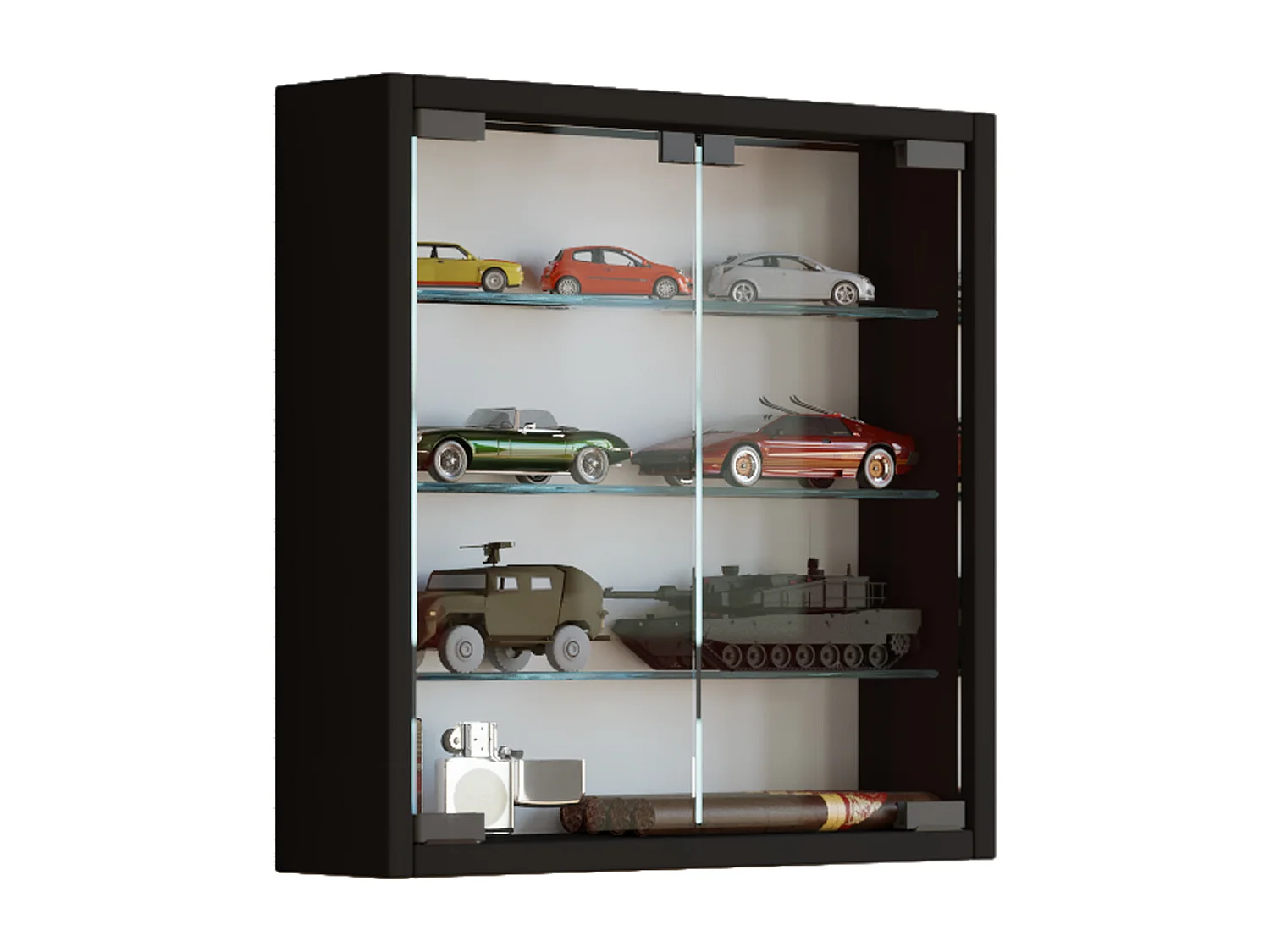 Wall display cabinet Mandosa Black H. 40 x W. 40 x D. 10 cm