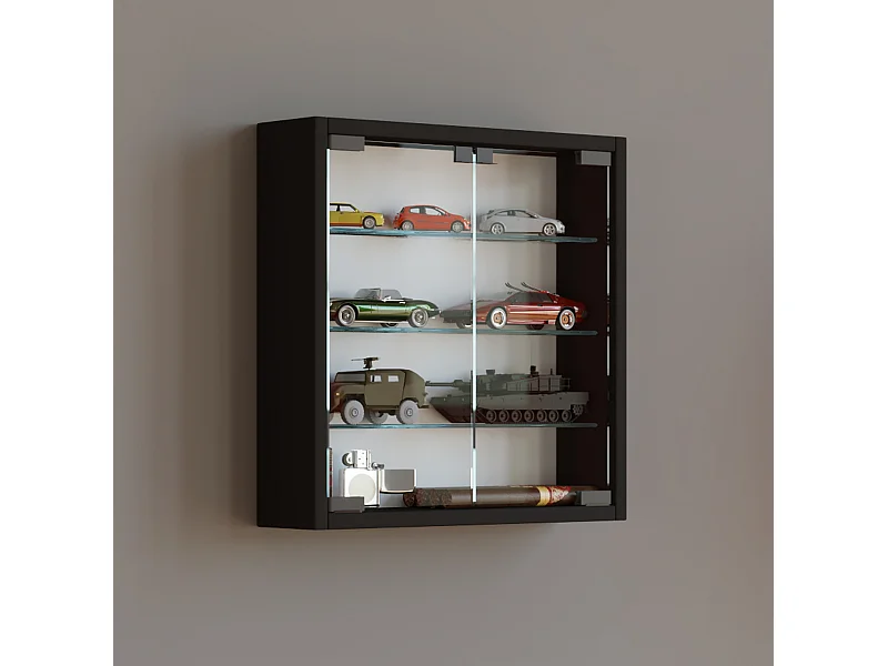 Wall display cabinet Mandosa Black H. 40 x W. 40 x D. 10 cm