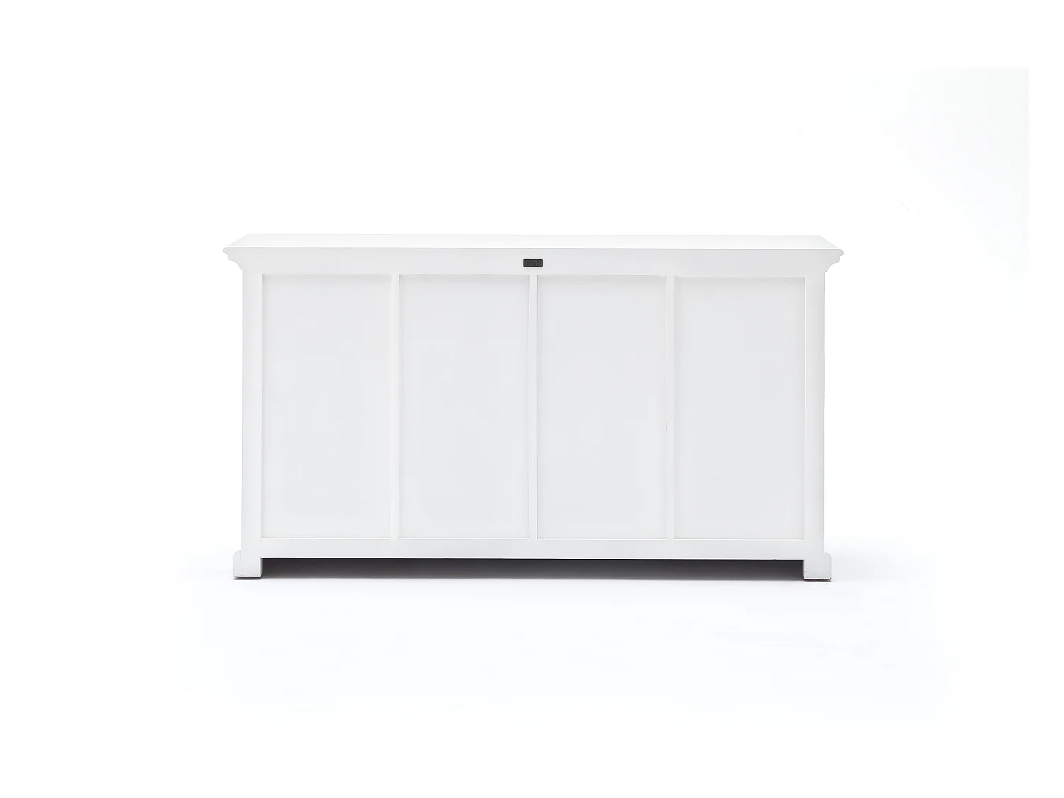 Halifax dressoir met 2 deuren, 4 rotan manden en 4 lades, in wit.