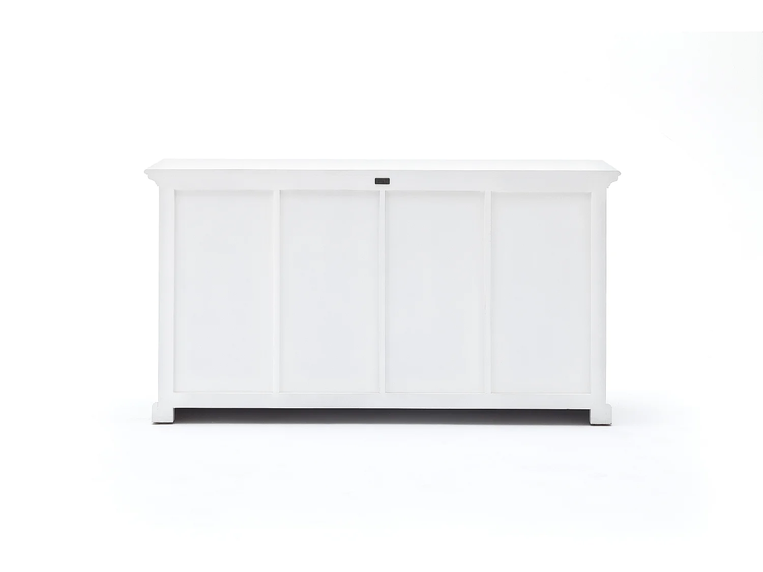 Halifax dressoir met 2 deuren, 4 rotan manden en 4 lades, in wit.