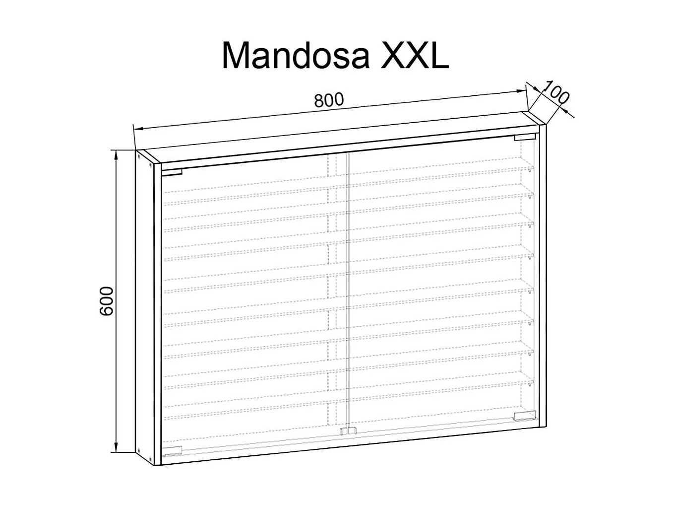 Hangende vitrine wandvitrine Mandosa XXL