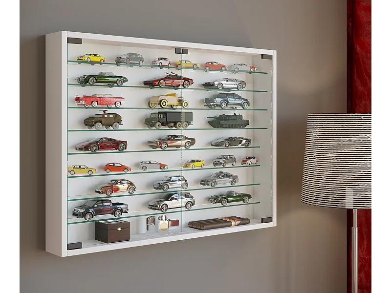 Wall display cabinet Mandosa White H. 60 x W. 80 x D. 10 cm