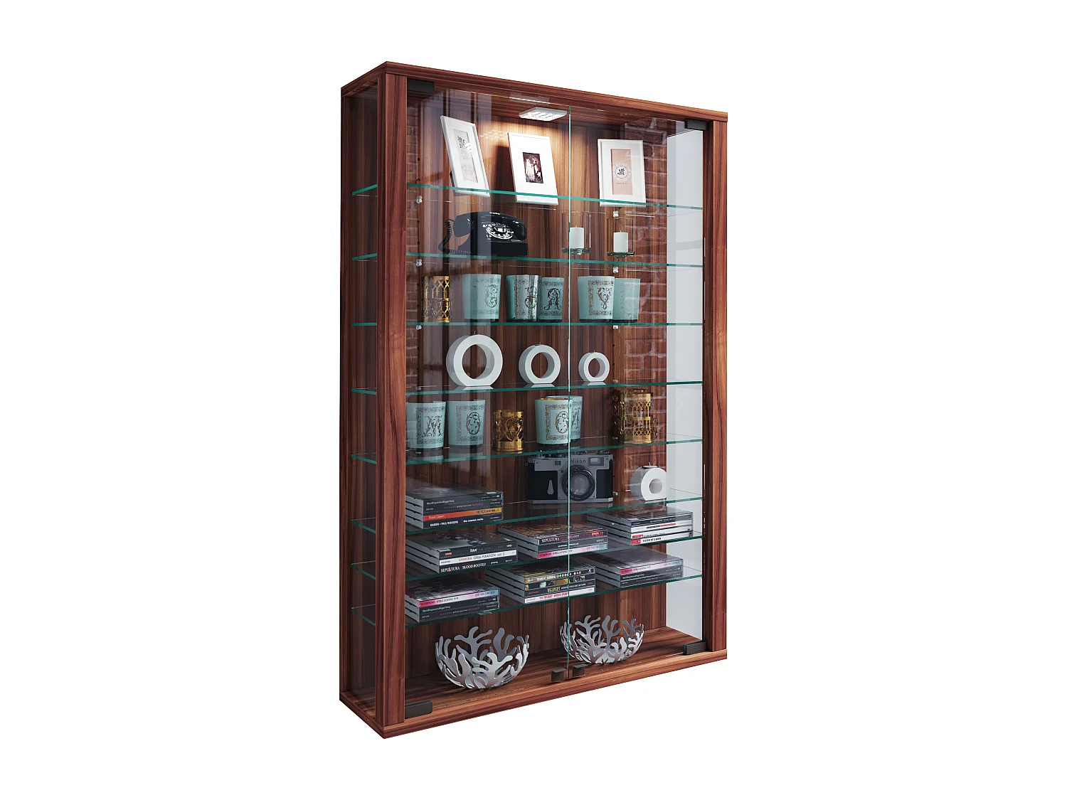 Wall display cabinet Vitrosa Nuts H. 91 x W. 59 x D. 18 cm