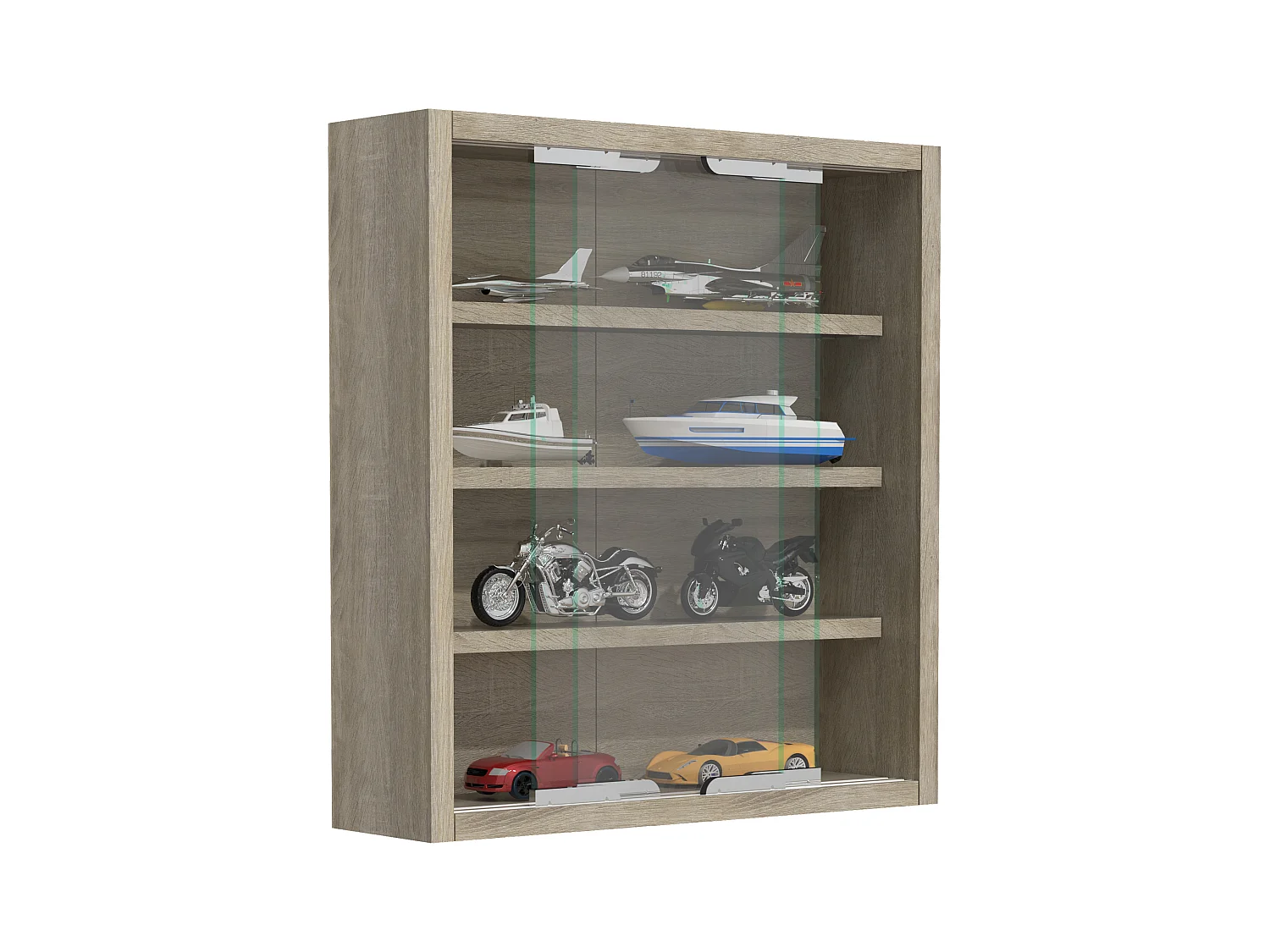 Wall display cabinet Agisa Sonoma Oak H. 40 x W. 37 x D. 10 cm
