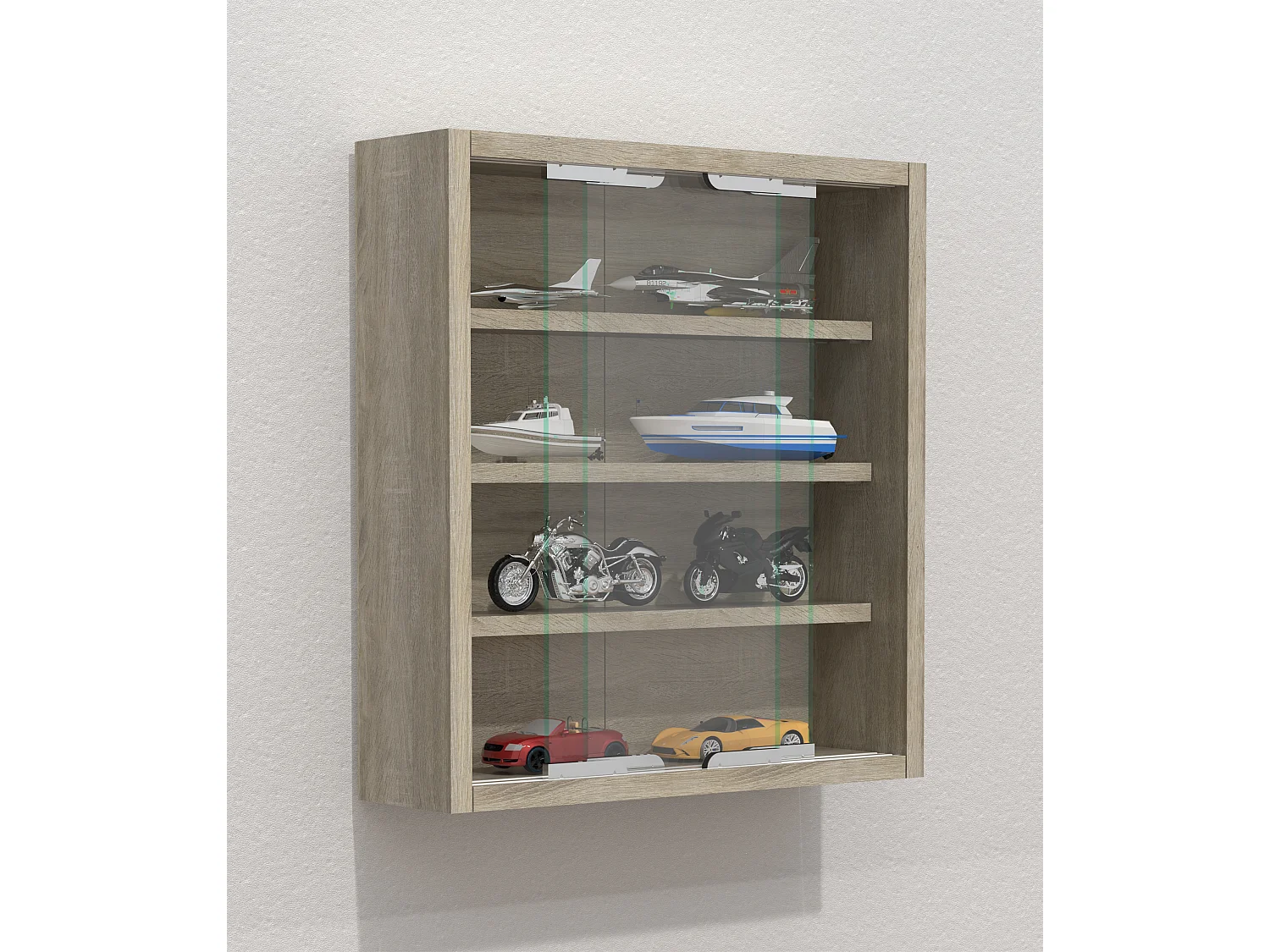 Wall display cabinet Agisa Sonoma Oak H. 40 x W. 37 x D. 10 cm