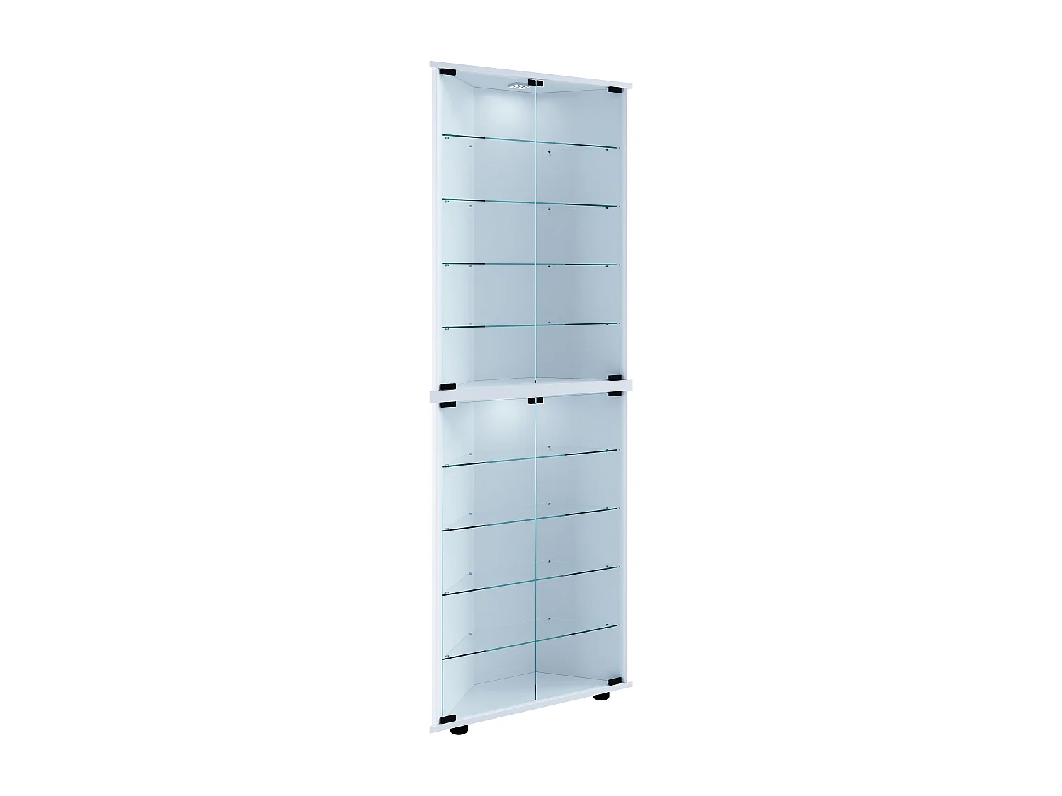 Vecko Maxi Vitrine d'angle avec 2 portes vitrées, blanc.