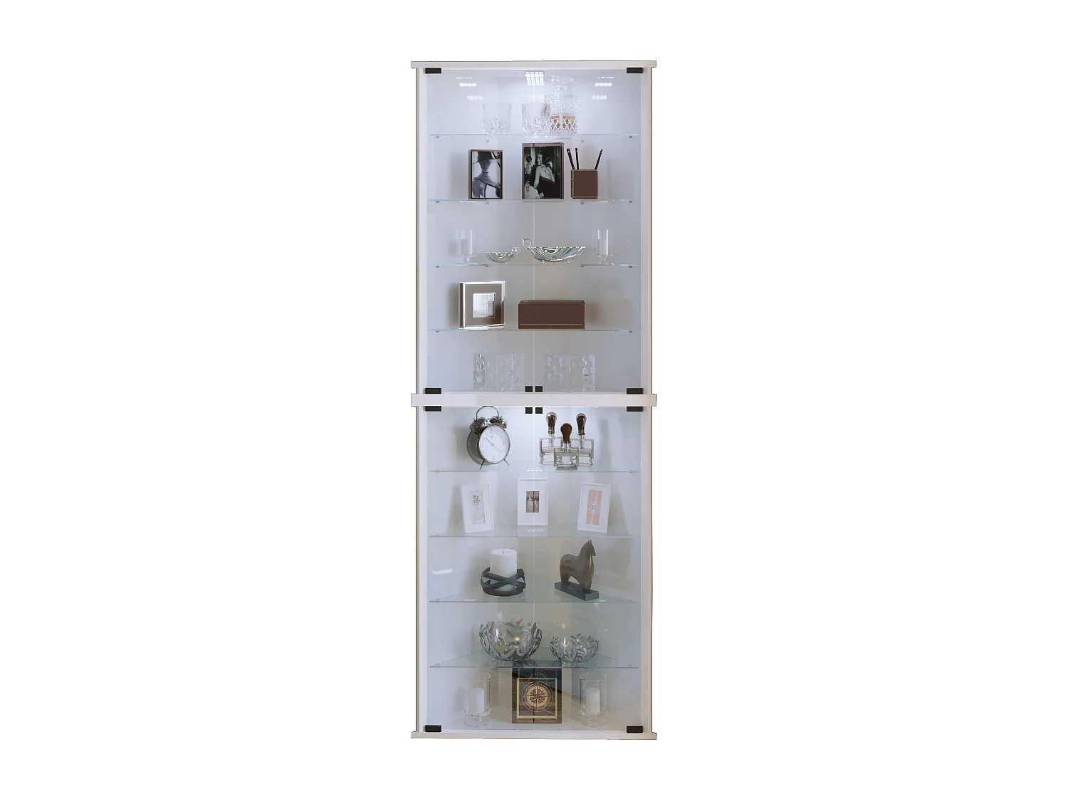 Vecko Maxi Vitrine d'angle avec 2 portes vitrées, blanc.