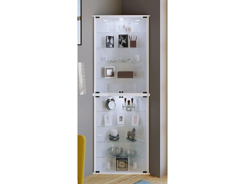 Houten glazen hoekvitrine vitrine Jecka