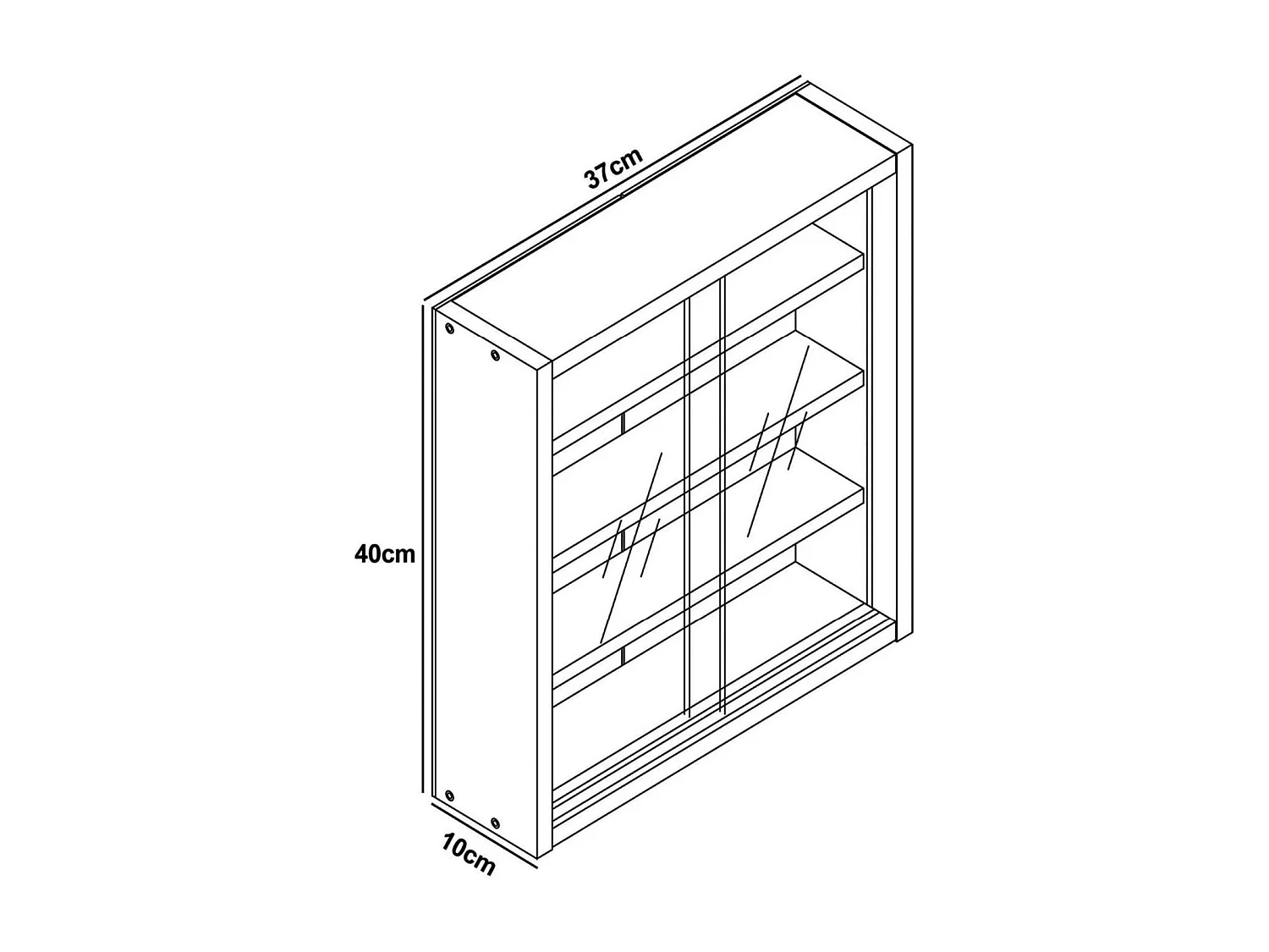 Wall display cabinet Agisa Book H. 40 x W. 37 x D. 10 cm