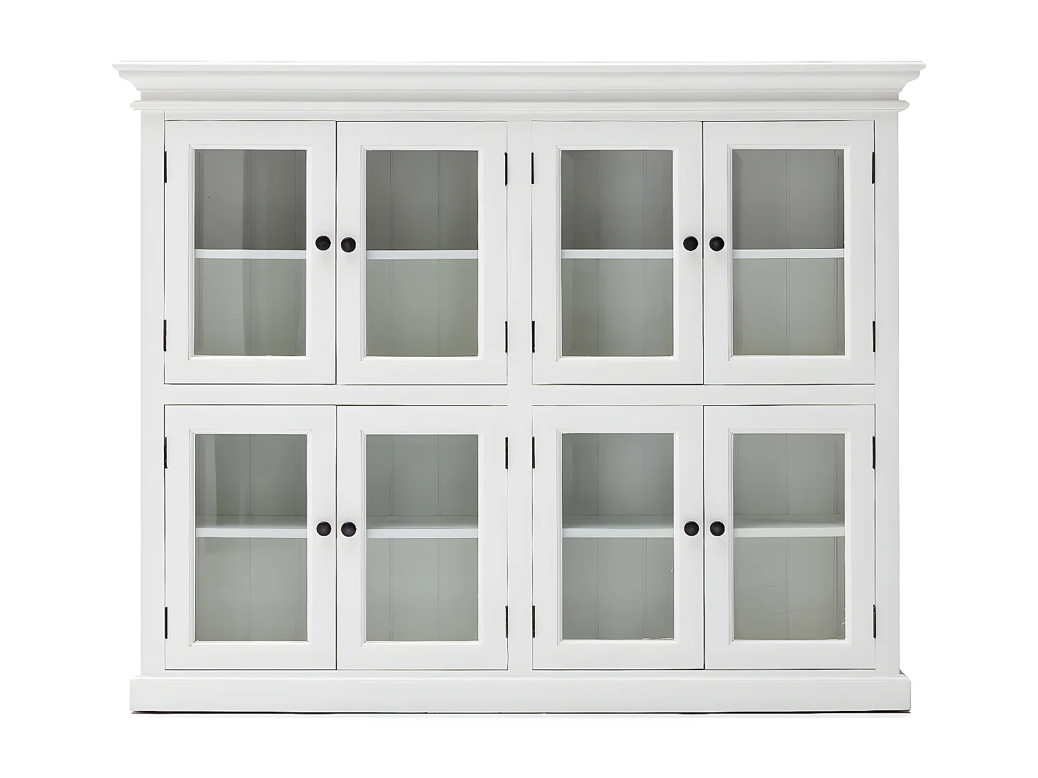 Halifax Armoire vitrine avec 8 portes vitrées, blanc.